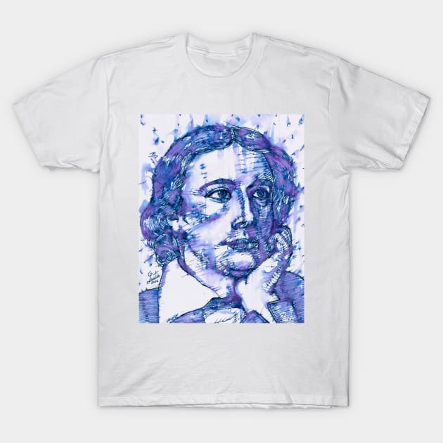 JOHN KEATS watercolor and ink portrait .1 T-Shirt by lautir